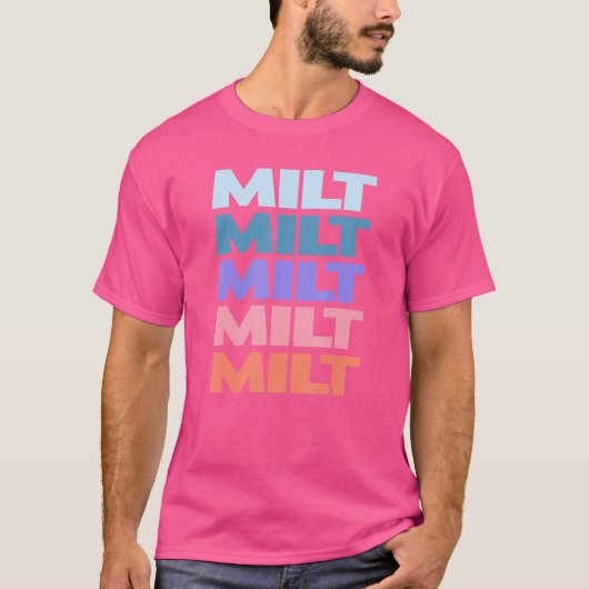 繰り返しモダン文字ミル Tシャツ (正面)