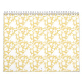 繰り返しモチーフのパターンを持つ黄色い絨毯 カレンダー (カバー)