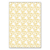 繰り返しモチーフのパターンを持つ黄色い絨毯 テーブルナンバー (裏面)