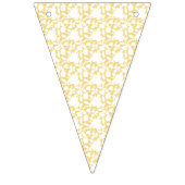 繰り返しモチーフのパターンを持つ黄色い絨毯 バンティングフラッグ (第1の旗)