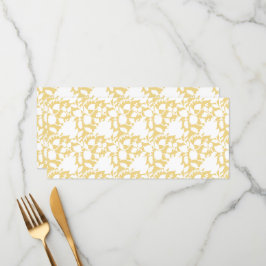 繰り返しモチーフのパターンを持つ黄色い絨毯 メニュー