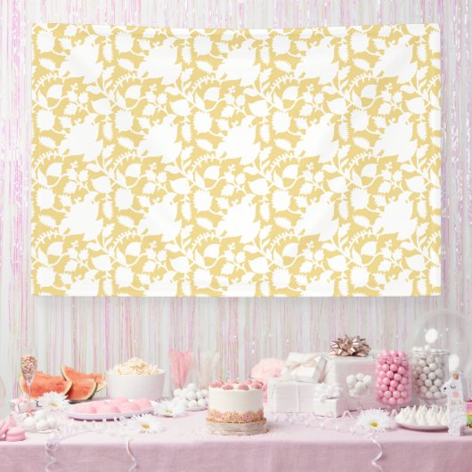 繰り返しモチーフのパターンを持つ黄色い絨毯 横断幕 (パーティー)