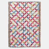 繰り返し円の四半葉間のスタイルパターンのスロー スローブランケット (正面縦)