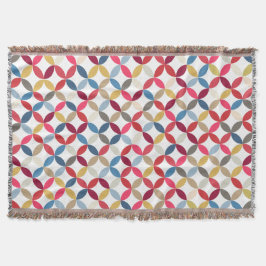 繰り返し円の四半葉間のスタイルパターンのスロー スローブランケット