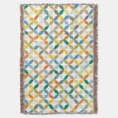 繰り返し円の4分の1の切り出しスタイルパターンのスロー スローブランケット (正面縦)