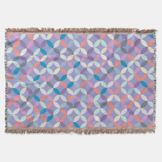 繰り返し円4分のスタイル紫色のパターンのスロー スローブランケット (正面)