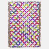 繰り返し円4分スタイル明るいパターンのスロー スローブランケット (正面縦)