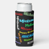 繰り返し名あなたのカスタム文字ギフト スリム缶クーラー (Seltzer正面)