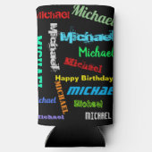 繰り返し名あなたのカスタム文字ギフト スリム缶クーラー (裏面)