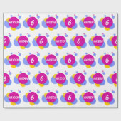 繰り返し名と年齢の子のパーソナライズ ラッピングペーパー (フラット)