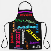 繰り返し名の料理または作成誕生日ギフト エプロン (正面)