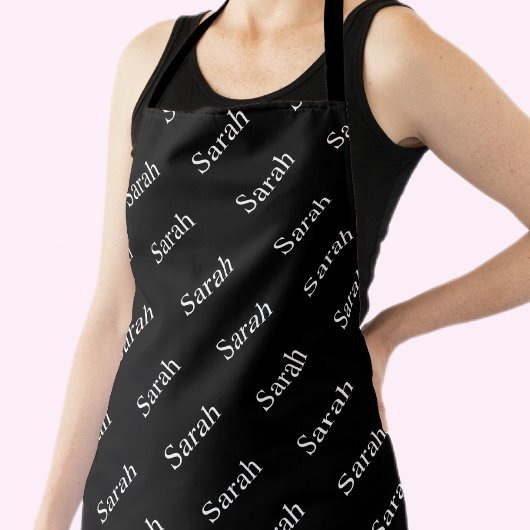 繰り返し名または単語のパターン(黒と白) エプロン