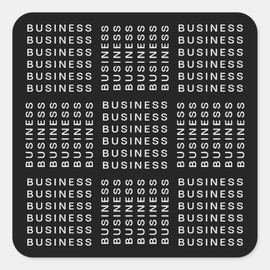 繰り返し名または単語のパターン（黒と白） スクエアシール (正面)