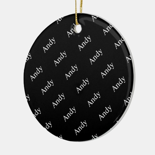 繰り返し名または単語のパターン(黒と白) セラミックオーナメント (左)