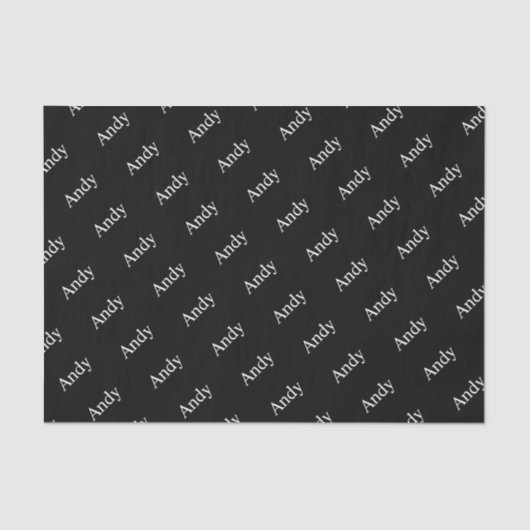 繰り返し名または単語のパターン（黒と白） 薄葉紙 (正面)