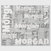 繰り返し名グレーホワイトニュートラルモダントレンディー ラッピングペーパー (フラット)