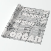 繰り返し名グレーホワイトニュートラルモダントレンディー ラッピングペーパー (アンロールド)