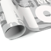 繰り返し名グレーホワイトニュートラルモダントレンディー ラッピングペーパー (ロールコーナー)