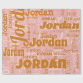 繰り返し名テラコッタ赤面モダンタイポグラフィ ラッピングペーパー (フラット)