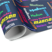 繰り返し名ハッピーバースデーギフトラッピング紙 ラッピングペーパー (ロールコーナー)