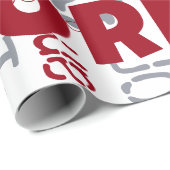 繰り返し名レッドシルバーホワイトパターンクリスマス ラッピングペーパー (ロールコーナー)