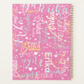 繰り返し名前とハートロマンチック プランナー手帳 (裏面)