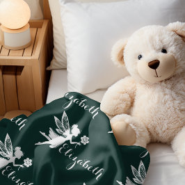 繰り返し名前フェアリー魔法ファーングラードグリーン シェルパブランケット