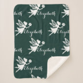 繰り返し名前フェアリー魔法ファーングラードグリーン シェルパブランケット (正面)