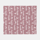 繰り返し名前体操パープルフリースブランケット フリースブランケット (正面(横))