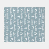 繰り返し名前体操ブルーフリースブランケット フリースブランケット (正面(横))