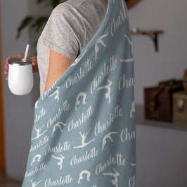 繰り返し名前体操ブルーフリースブランケット フリースブランケット