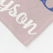 繰り返し名前&イニシャルグレーブルーネイビー フリースブランケット (角)