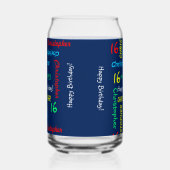 繰り返し名、青Any Name任意の誕生日カスタム ガラス缶 (左)