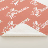 繰り返し名Tレックス署名ラプターラスト シェルパブランケット (3/4)