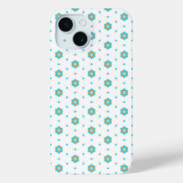 繰り返し幾何学模様フラワーデザイン iPhone 15ケース