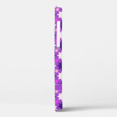 繰り返し星パターン上のあなたのイニシャル、紫 Case-Mate iPhoneケース (裏面 / 左)