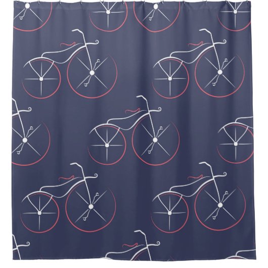 繰り返し時代からのシームレスなヴィンテージパターン シャワーカーテン (正面)