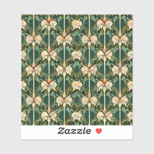 繰り返し植物模様 シール (シート)