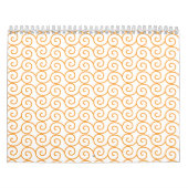 繰り返し模様のモモを持つ茶色とオレンジの絨毯 カレンダー (カバー)