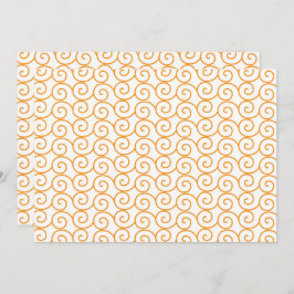 繰り返し模様のモモを持つ茶色とオレンジの絨毯 サンキューカード