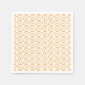 繰り返し模様のモモを持つ茶色とオレンジの絨毯 スタンダードカクテルナプキン (正面)