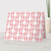 繰り返し機能を備えた赤とピンクのラッピング紙 カード (裏面)