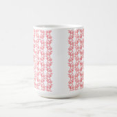 繰り返し機能を備えた赤とピンクのラッピング紙 コーヒーマグカップ (中央)