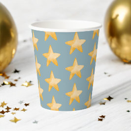 繰り返し水色スター 紙コップ