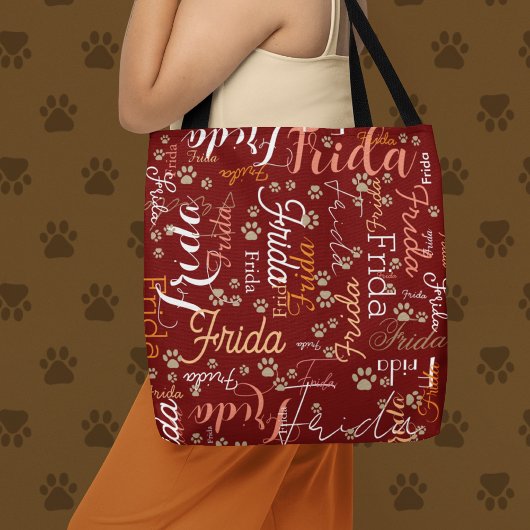 繰り返し犬の名前と前刷り可能 トートバッグ