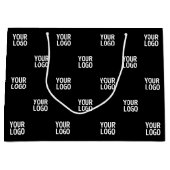 繰り返し画像、デザイン、または企業ロゴ ラージペーパーバッグ (正面)