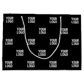 繰り返し画像、デザイン、または企業ロゴ ラージペーパーバッグ (裏面)