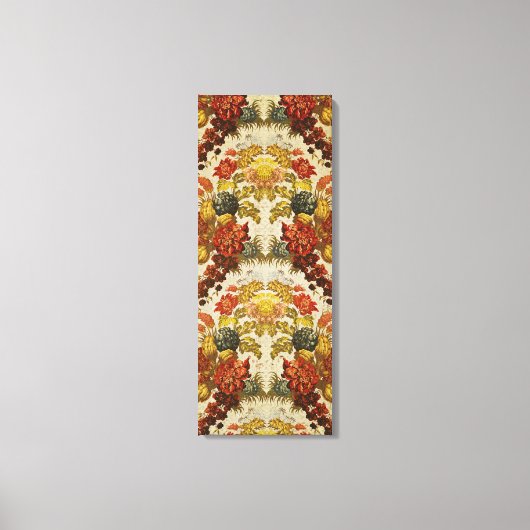 繰り返し花模様の織物 キャンバスプリント (正面)