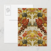繰り返し花模様の織物 ポストカード (正面/裏面)