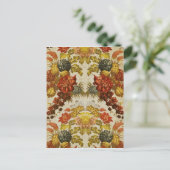 繰り返し花模様の織物 ポストカード (スタンド正面)